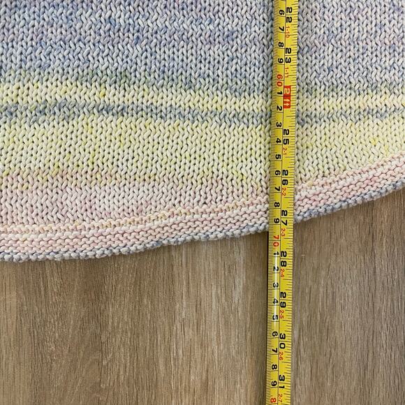 Talbots Multicolor Striped Knit Sweater M NWT Pastel Cotton Blend 3/4 Sleeve - Picture 6 of 7